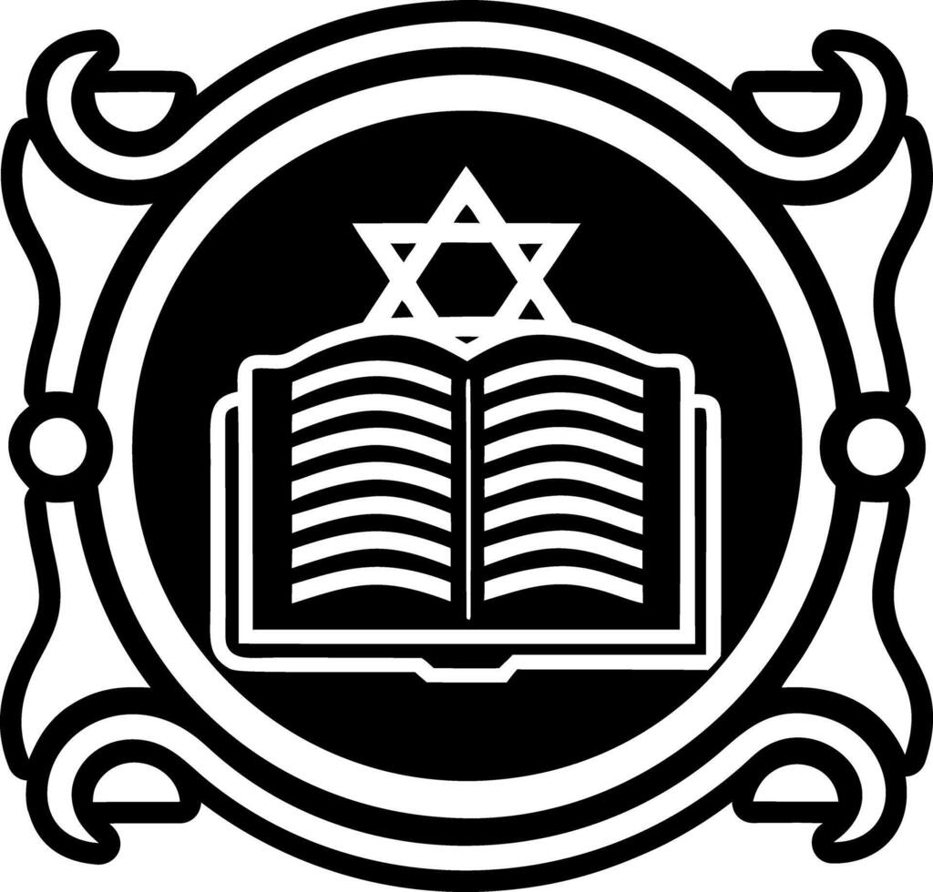 A solid style icon of torah symbol vector