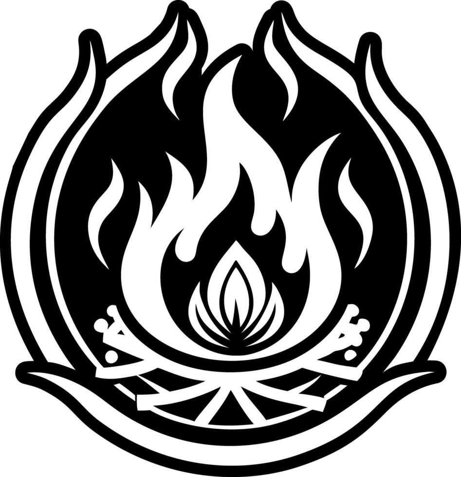 Vedic fire icon in glyph style vector
