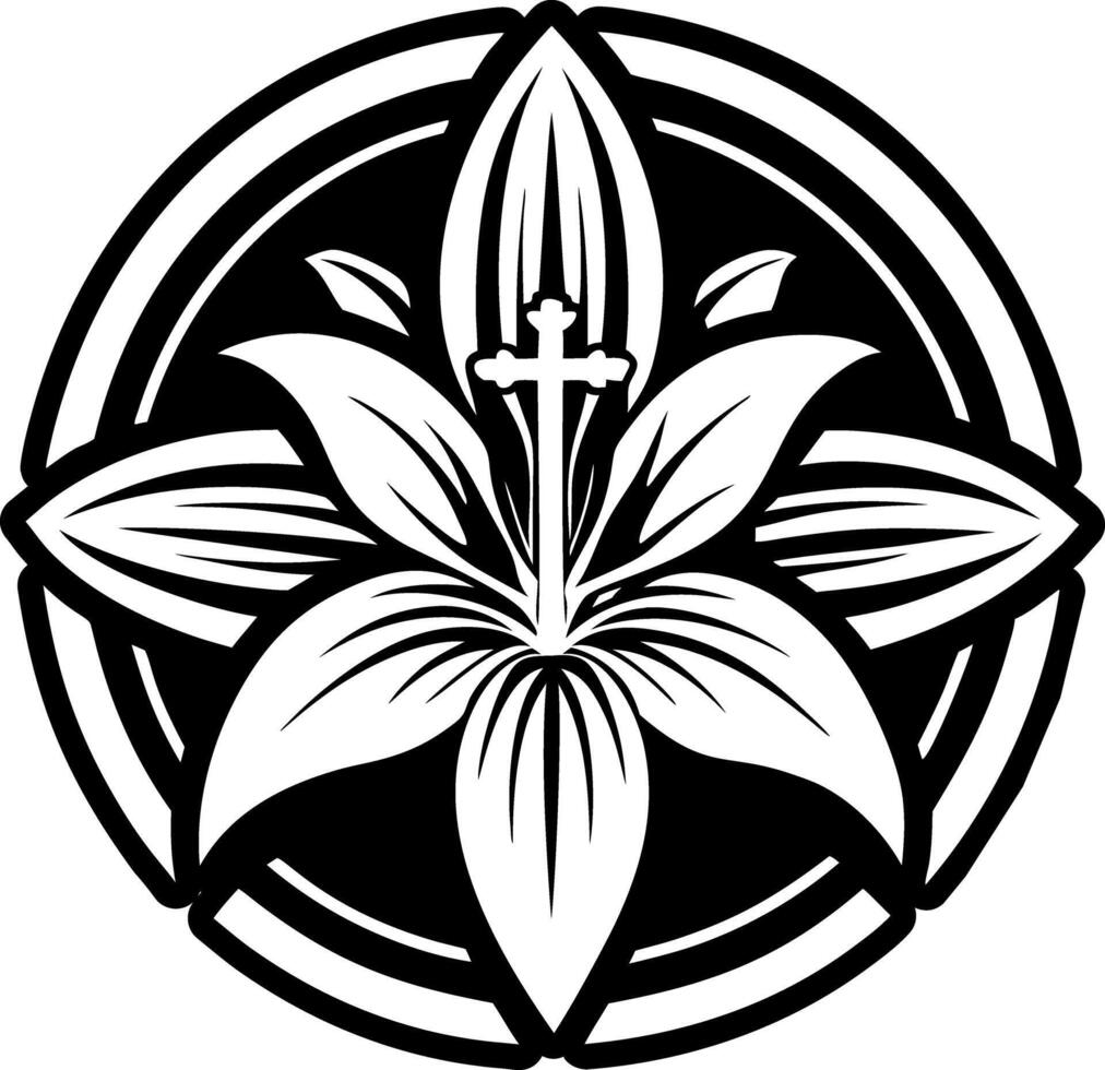 A glyph style icon of easter lily symbol vector