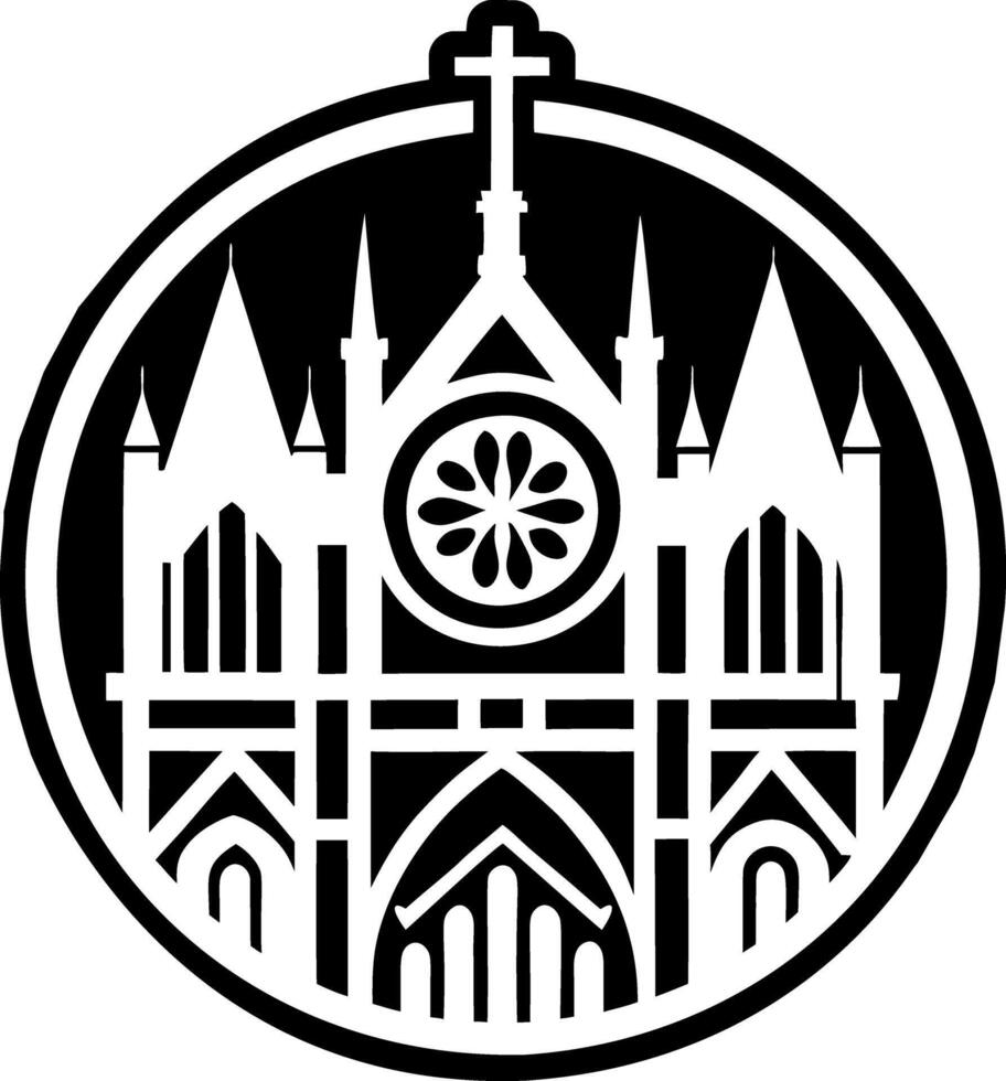 Cathedral symbol icon in filled style vector