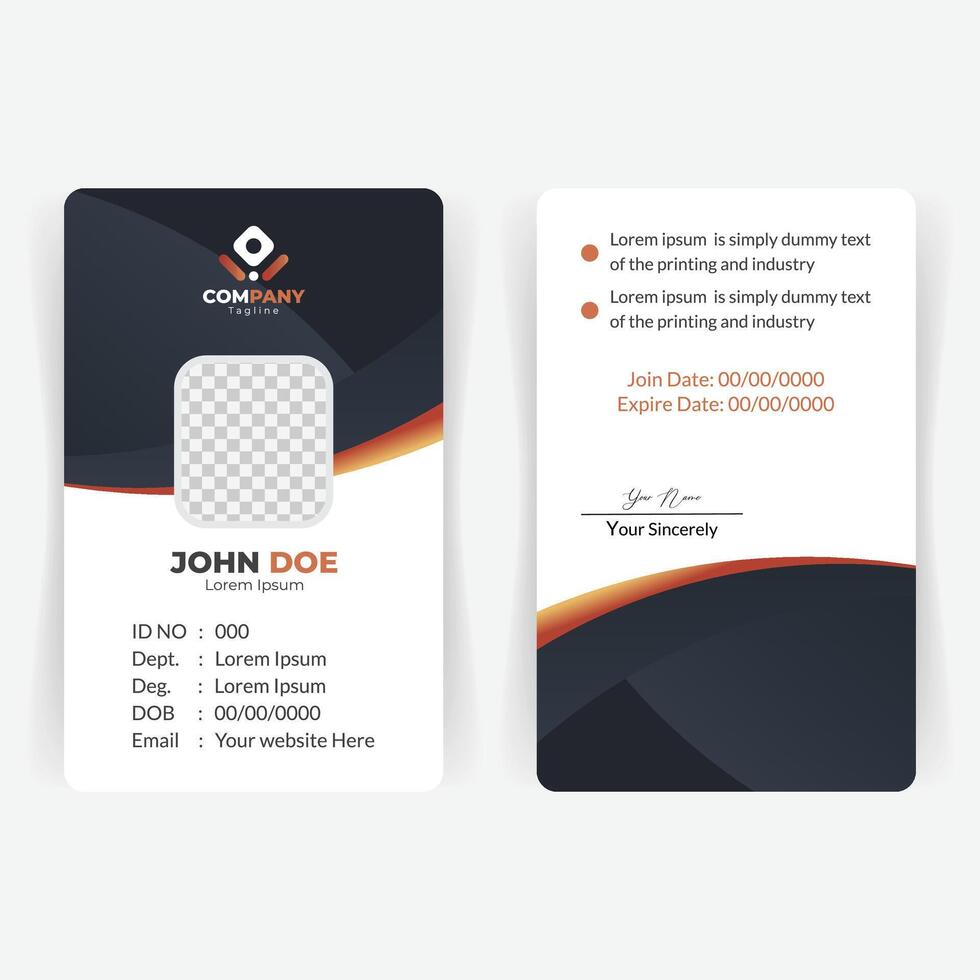 Minimal and Clean ID Card Layout vector