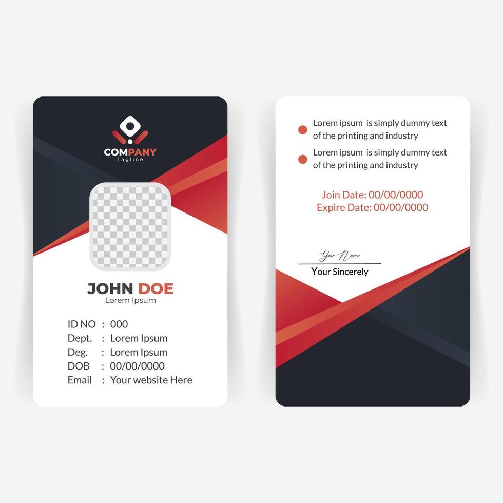 Simple and Clean ID Card Design vector