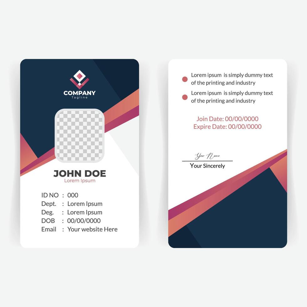 Editable Membership ID Card Design vector