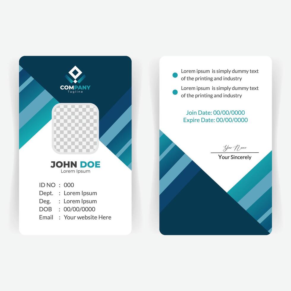 Simple and Elegant Office ID Card Template vector