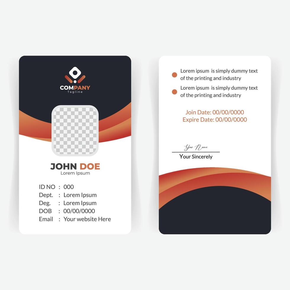 Creative ID Card Layout with Front and Back vector