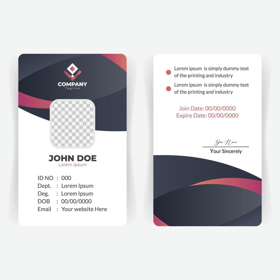 Modern Student ID Card Template vector
