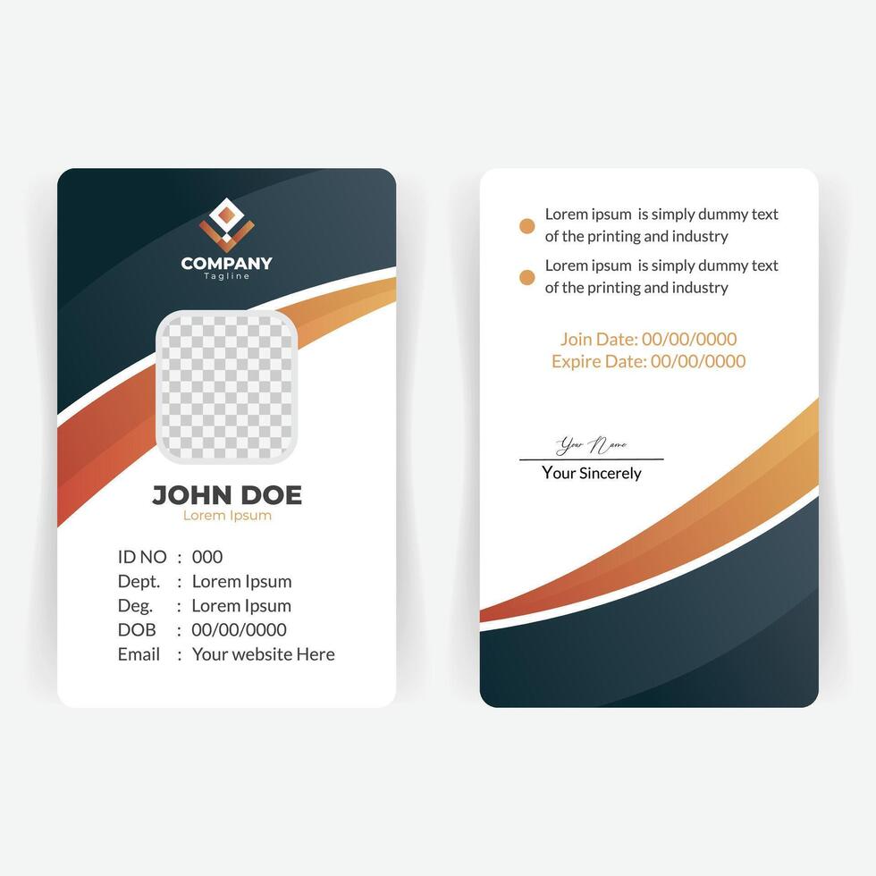 Simple and Stylish ID Card Layout vector
