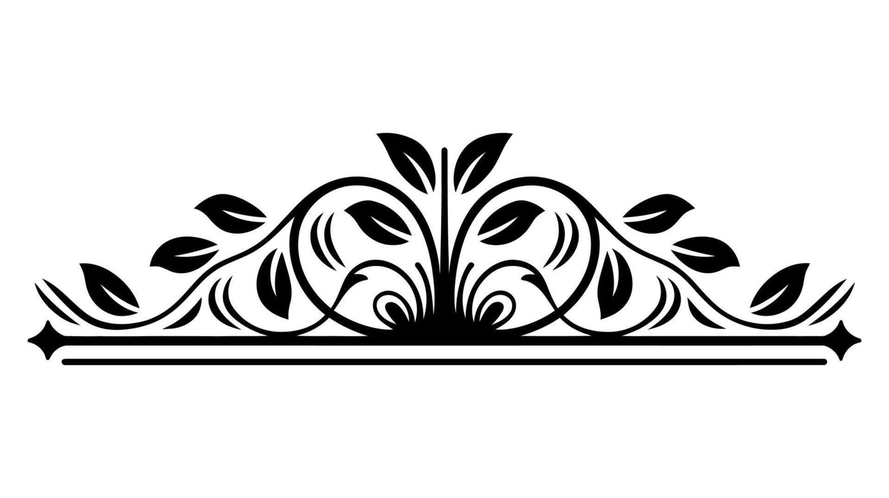 Intricate Floral Design with Leaves and Abstract Lines in Baroque Style vector