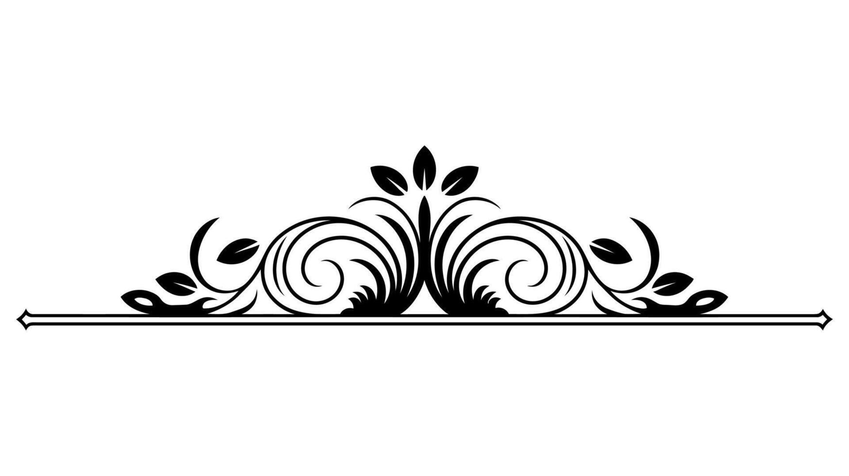Ornate Floral Design with Baroque Frame and Abstract Line Patterns vector