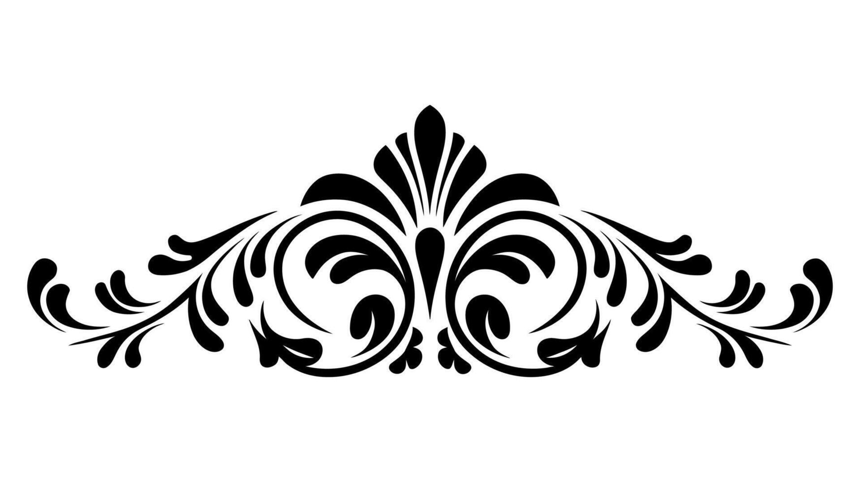 Retro Baroque Frame with Engraved Floral Patterns and Ornamental Leaves vector