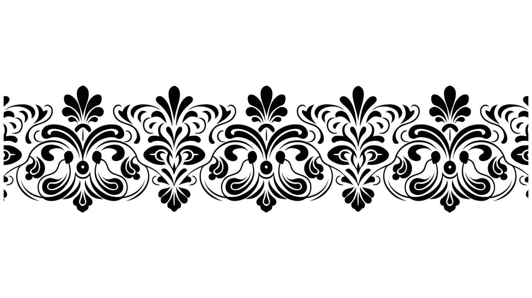 Floral ornament with leaves and abstract lines,Vintage baroque frame scroll ornament engraving border floral retro pattern vector