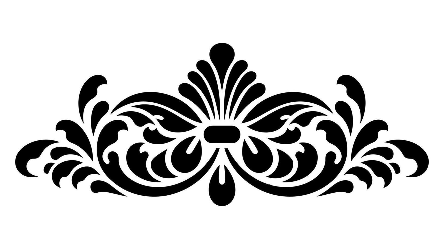 Vintage Baroque Ornament with Engraved Leaves and Scrollwork Details vector