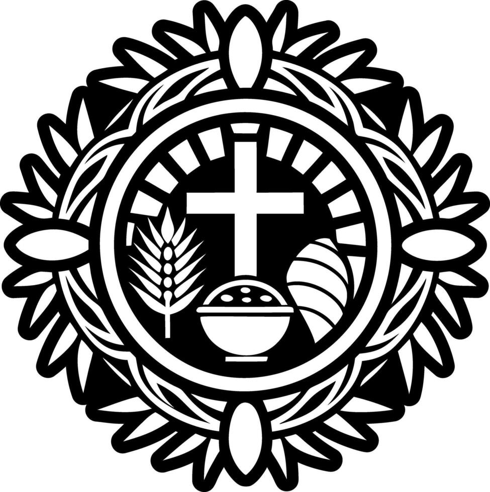 Eucharistic bread icon in glyph style vector