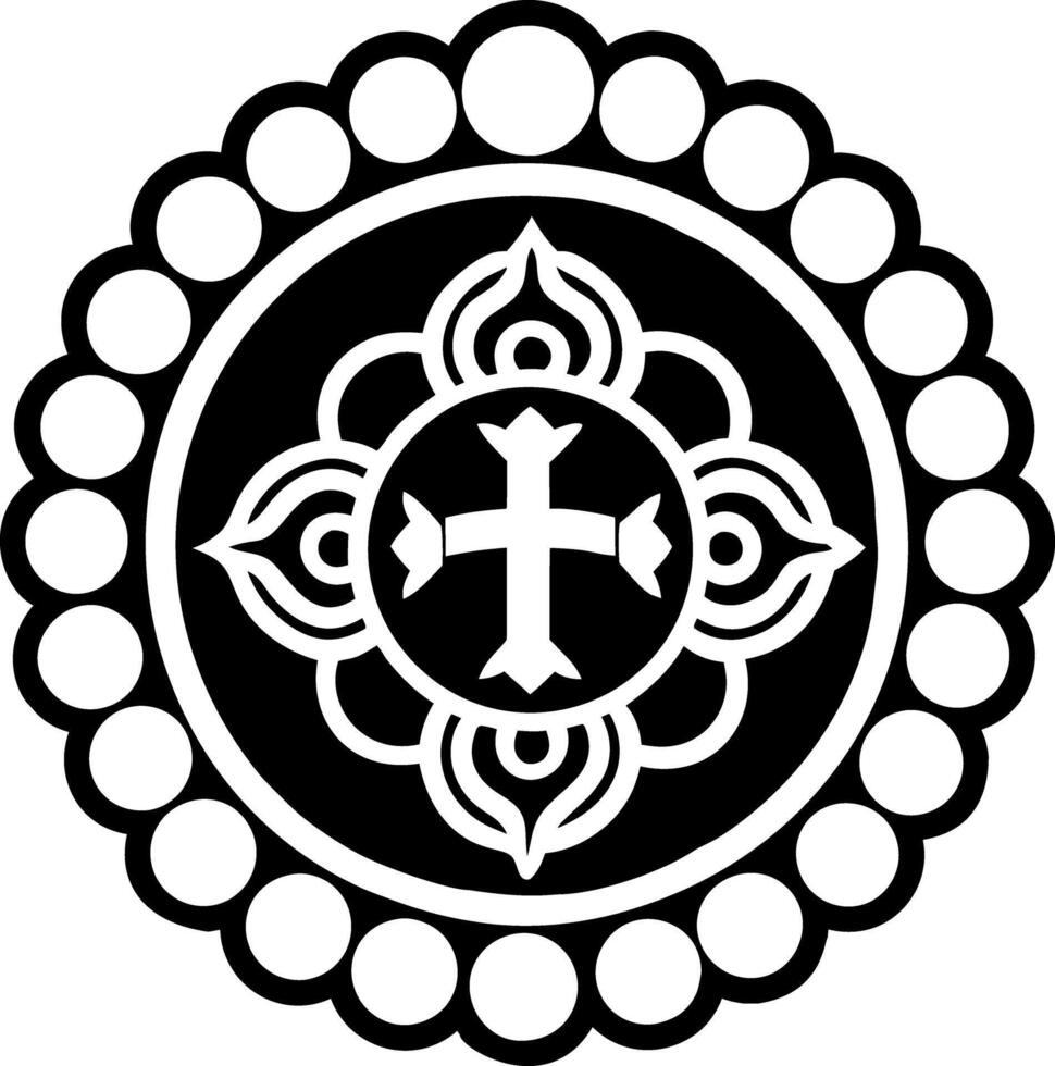 Prayer beads icon in filled style vector