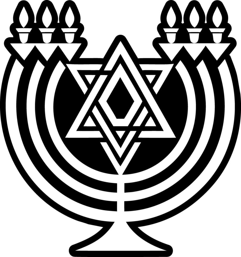 A solid style icon of menorah symbol vector