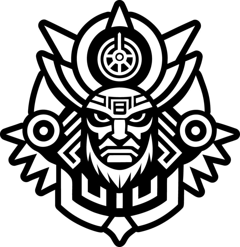 A glyph style icon of guardian deity symbol vector