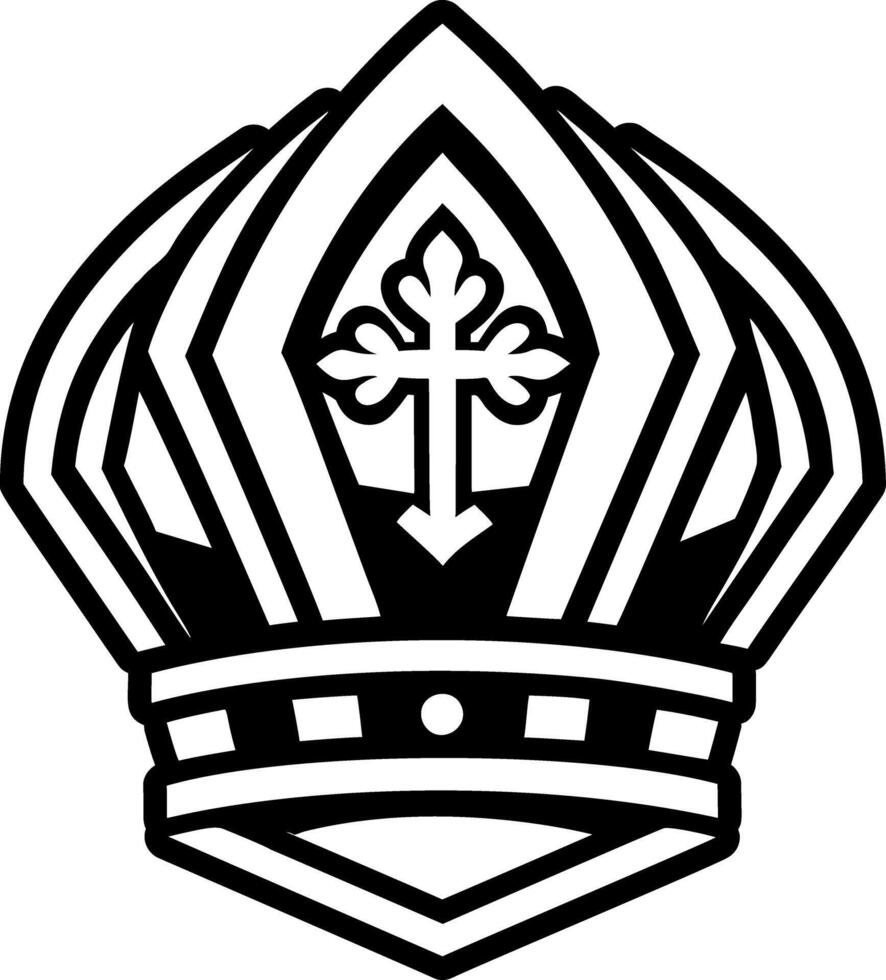 Mitre hat icon in glyph style vector