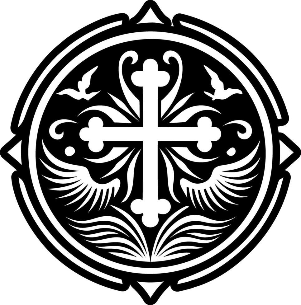 A filled style icon of baptismal symbol vector