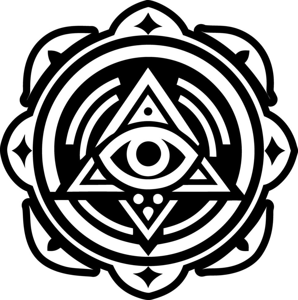 A filled style icon of protective talisman symbol vector