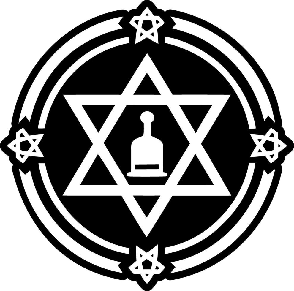 A solid style icon of jewish cemetery symbol vector