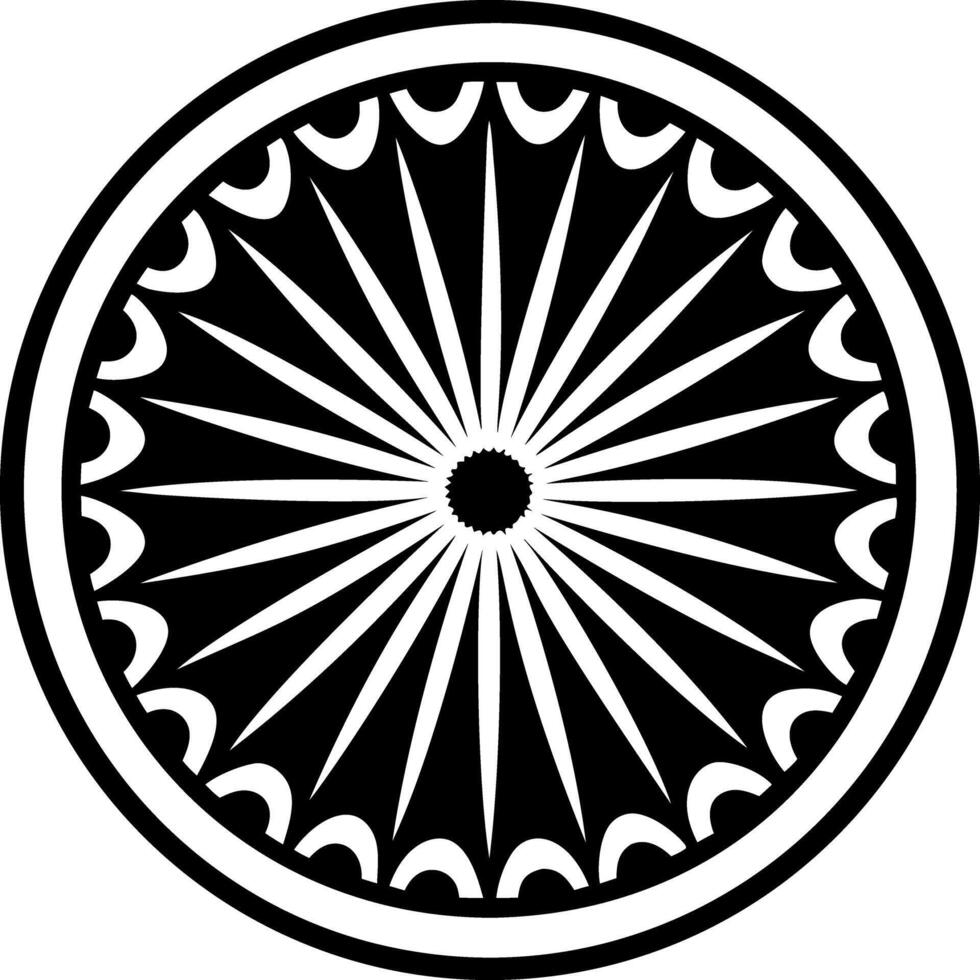 Ashoka chakra icon in filled style vector