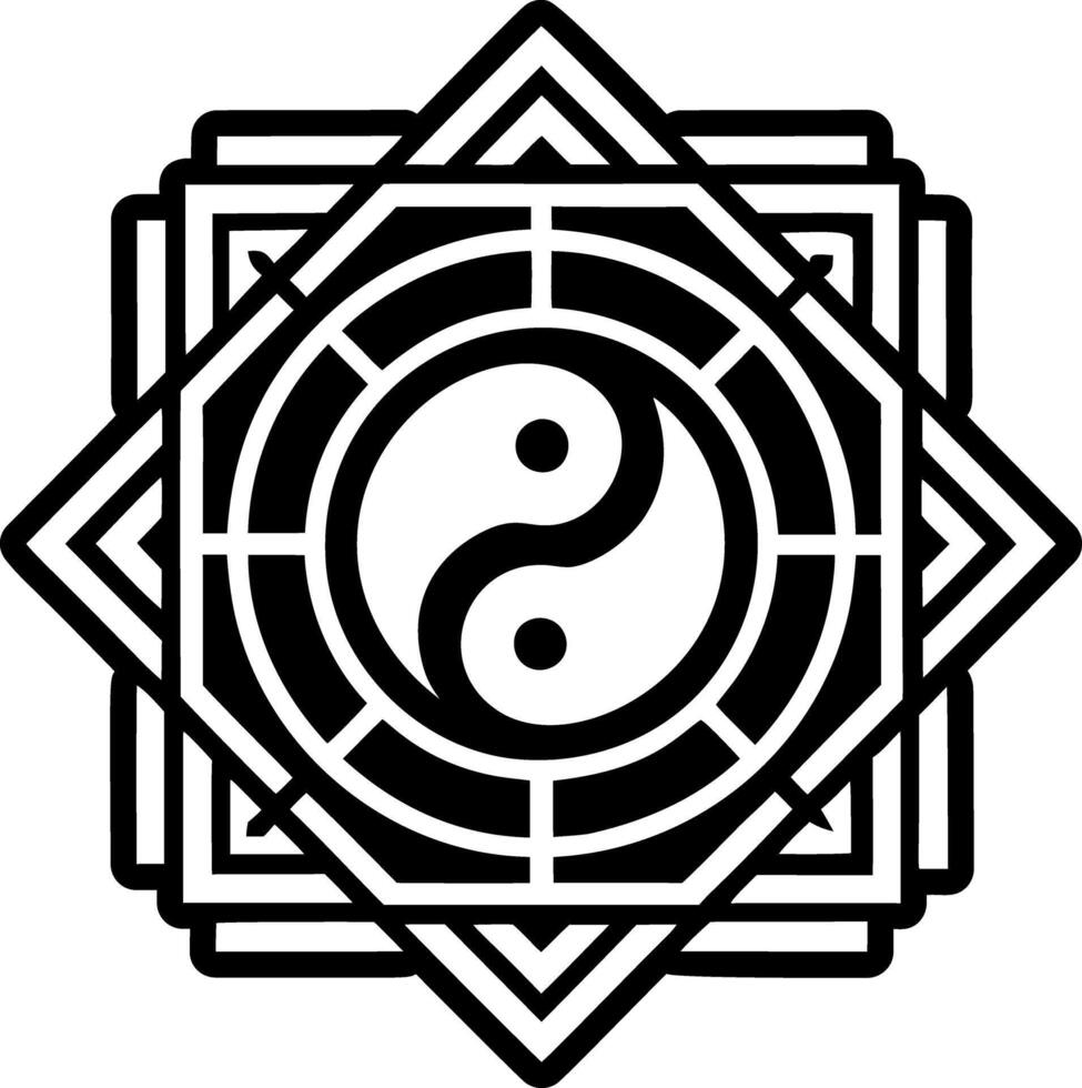 A filled style icon of yin yang symbol vector