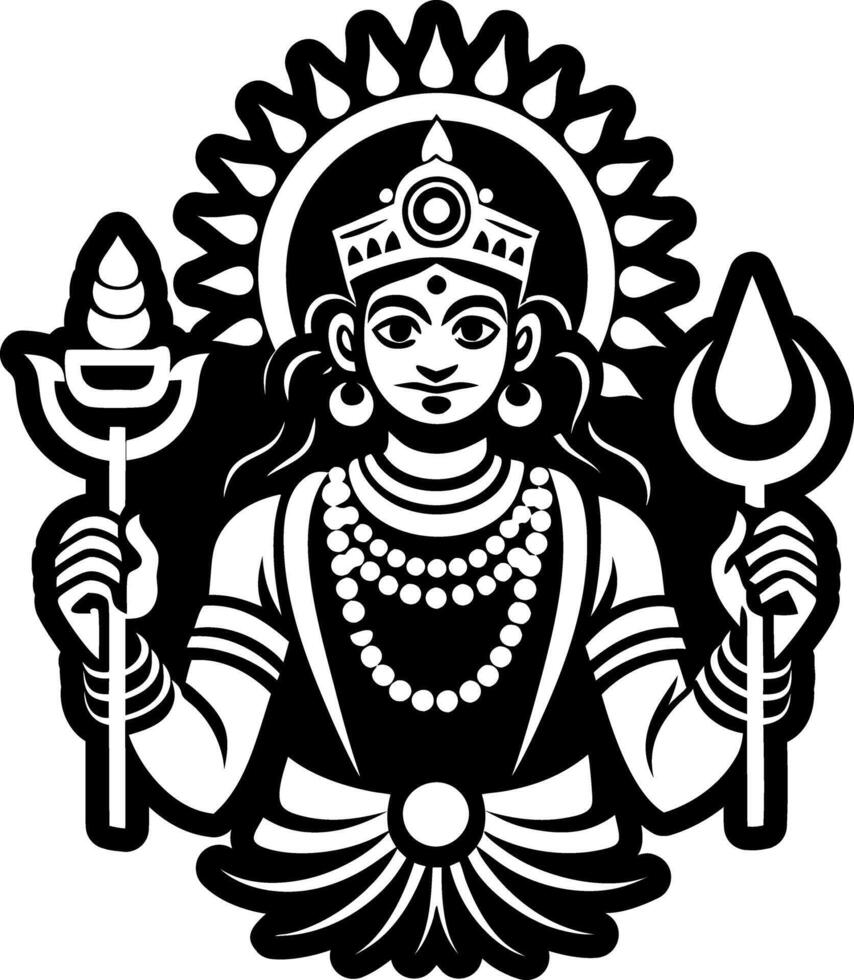 Hindu deity symbol icon in solid style vector