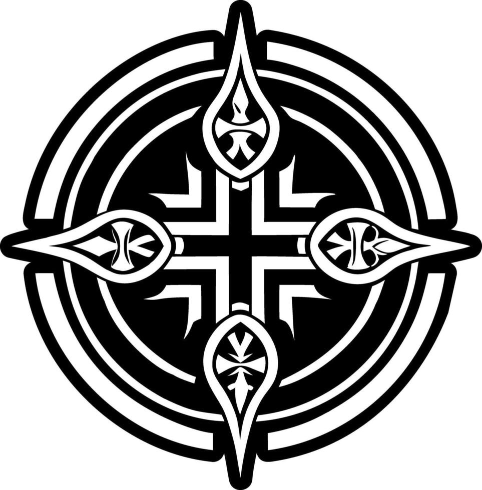 A filled style icon of christian cross symbol vector