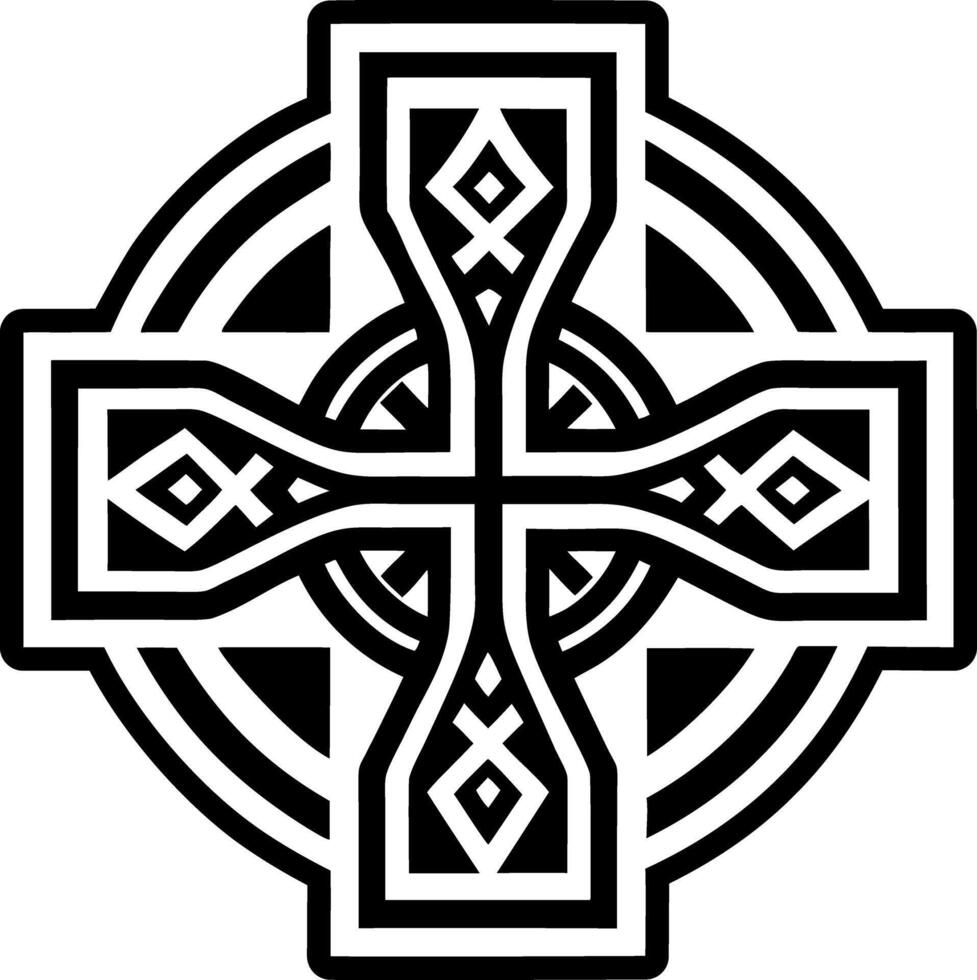 Religious cross symbol icon in filled style vector
