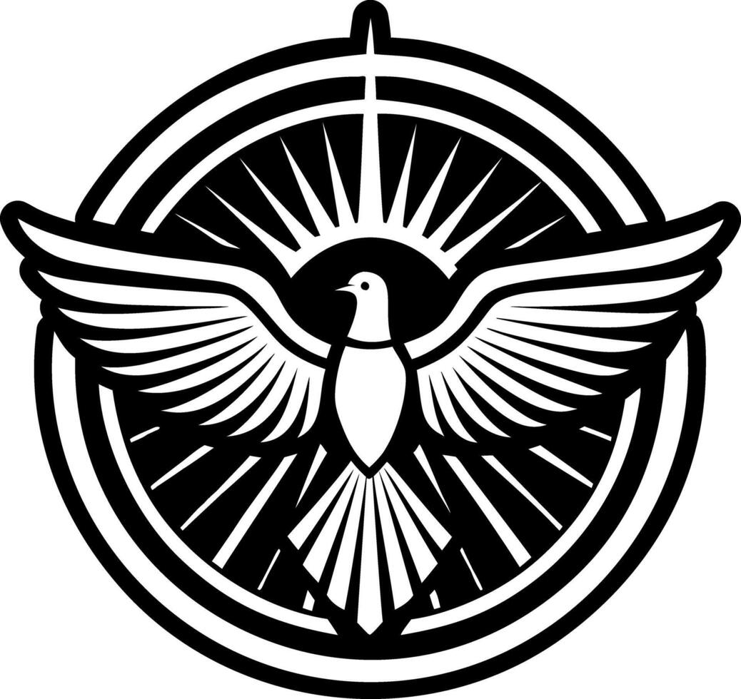 A solid style icon of spirit dove symbol vector