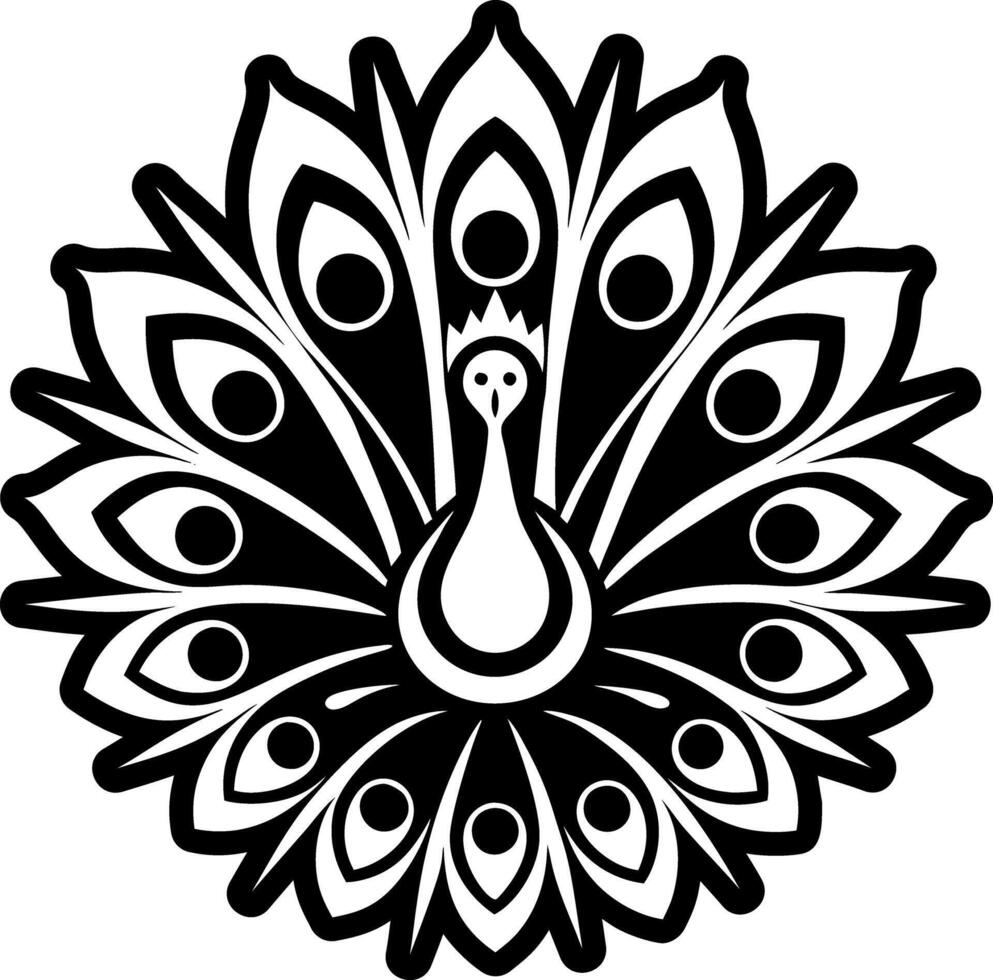 A filled style icon of peacock symbol vector