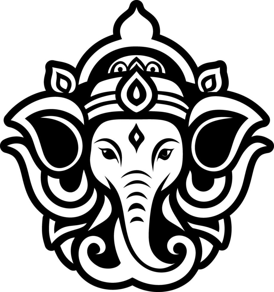 A solid style icon of ganesha symbol vector