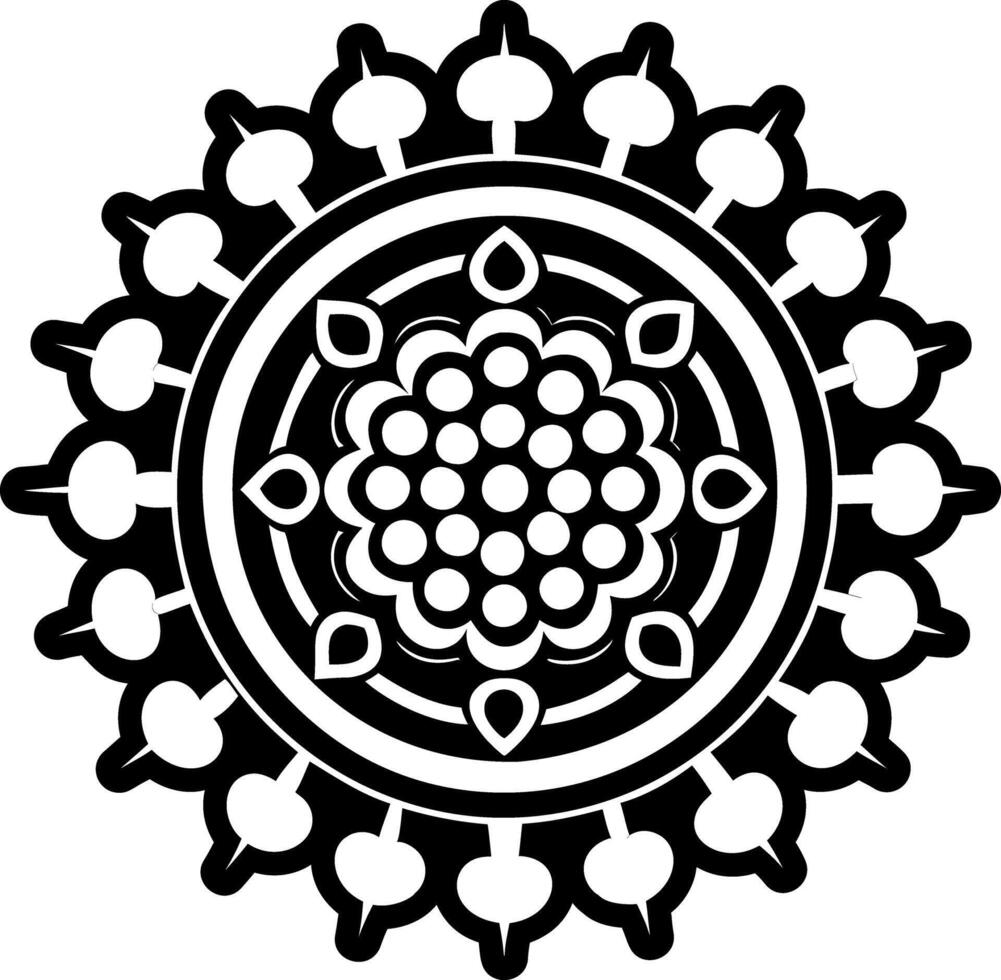 A glyph style icon of rudraksha beads symbol vector