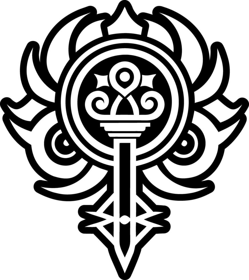A solid style icon of vajra symbol vector