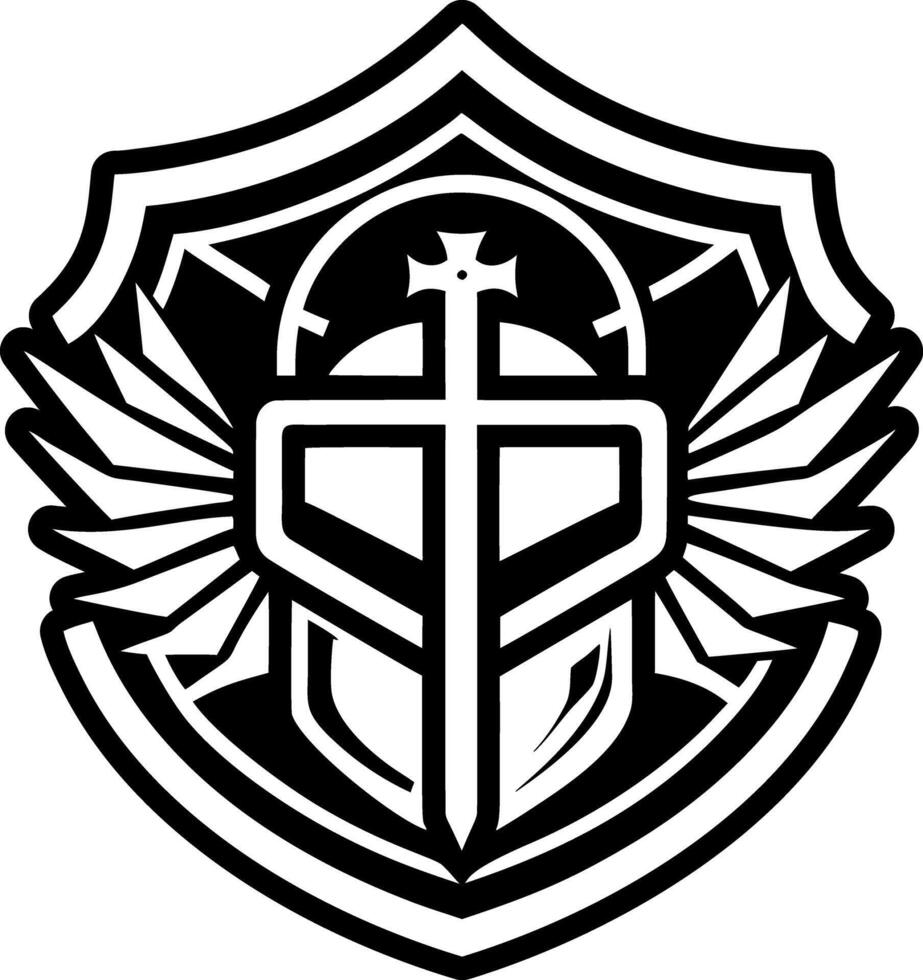 God armour icon in glyph style vector