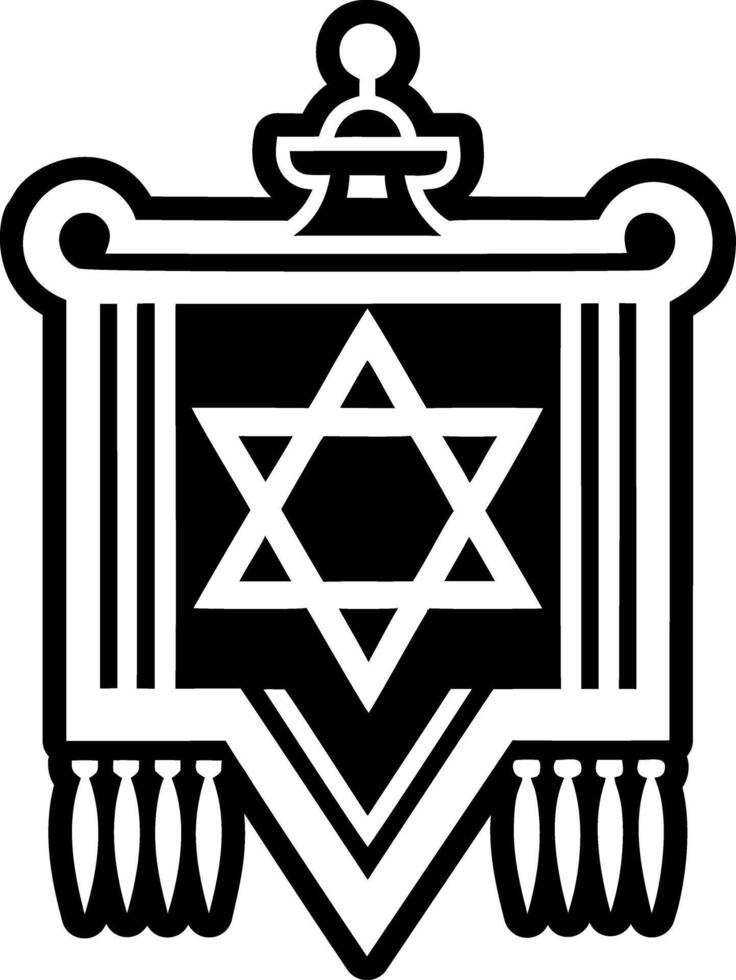 A solid style icon of torah mantle symbol vector