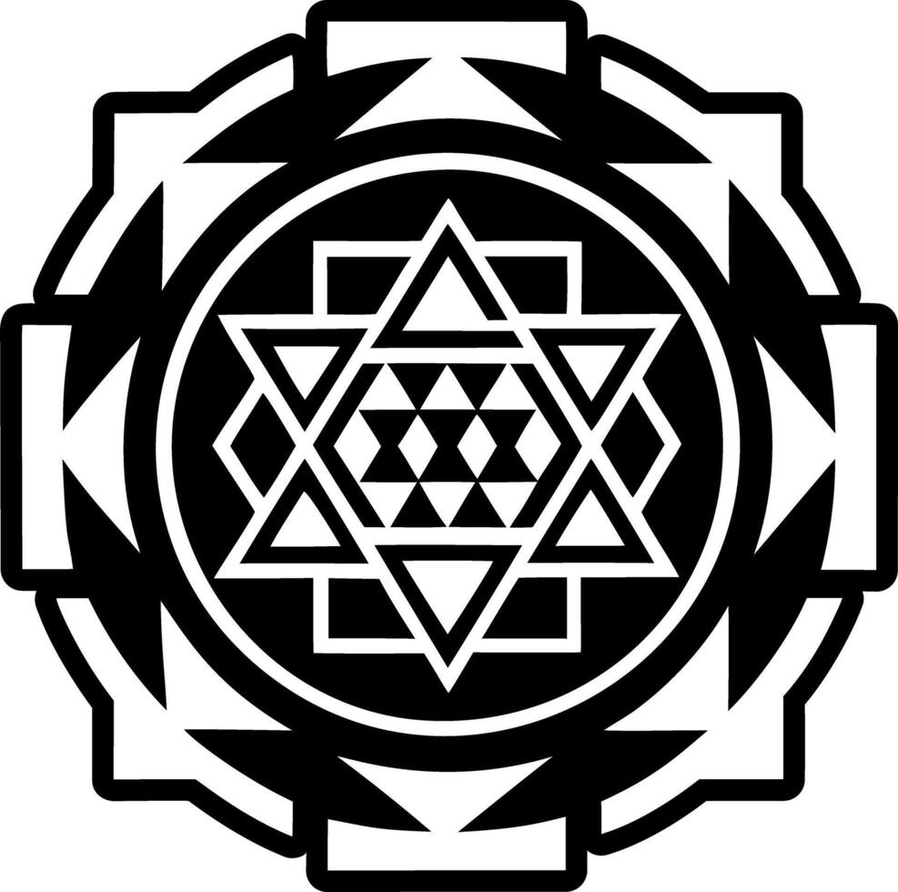 A filled style icon of yantra symbol vector