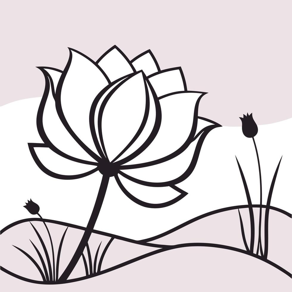 Abstract Blossom Silhouette Illustration vector