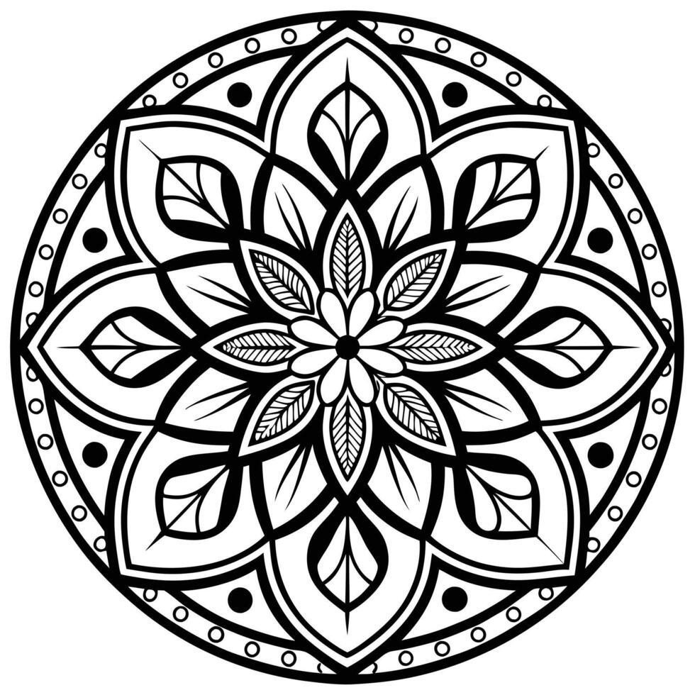 Geometric Mandala Black Pattern vector