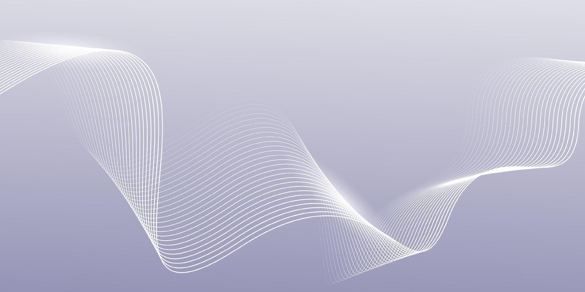 Abstract gray background white wave lines vector