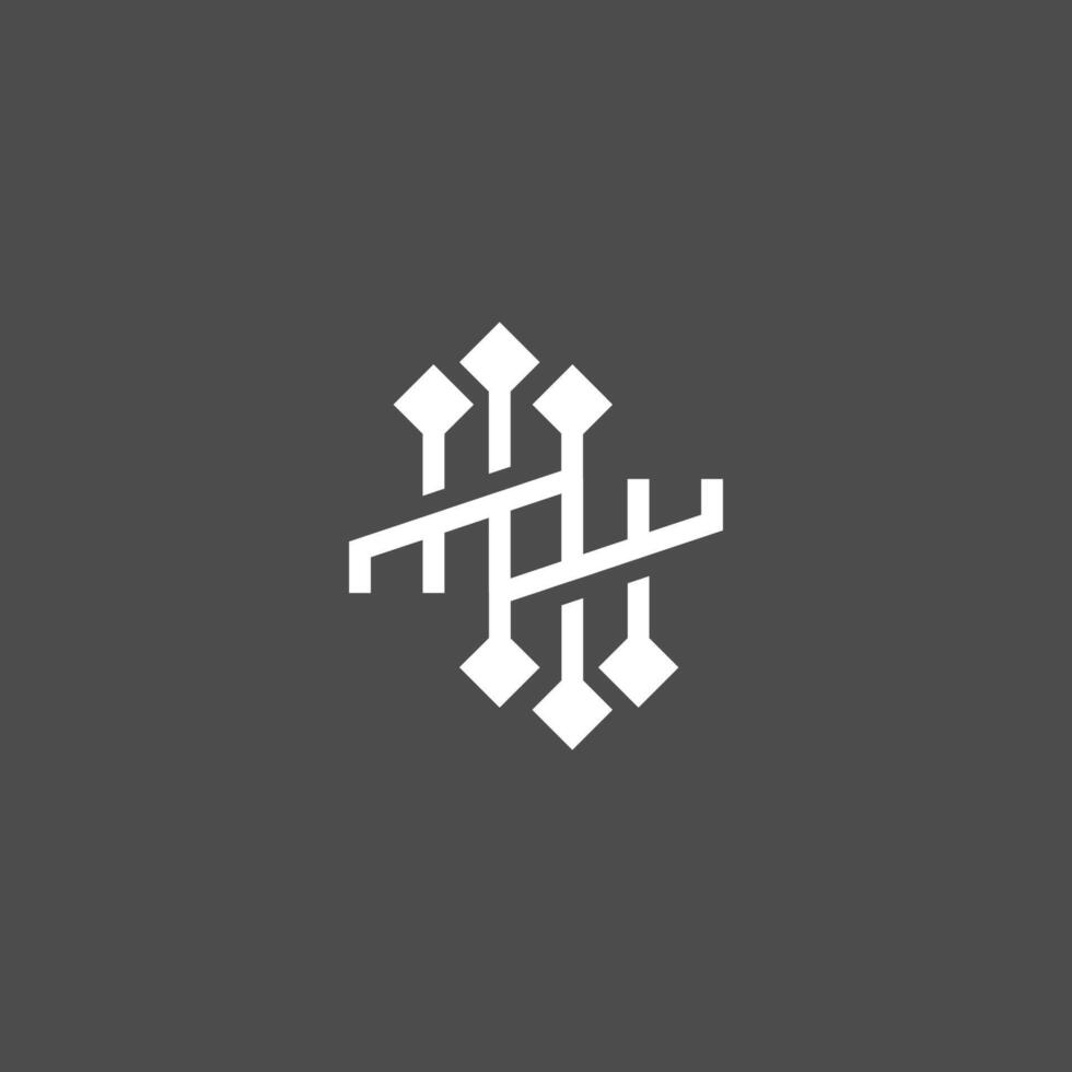 H creative Technology and connect icon logo design template vector