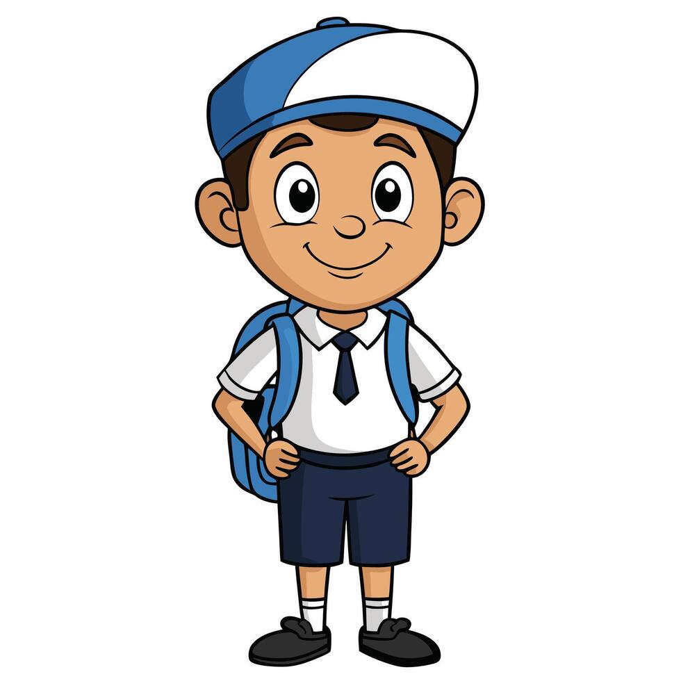 school boy illustration background vector