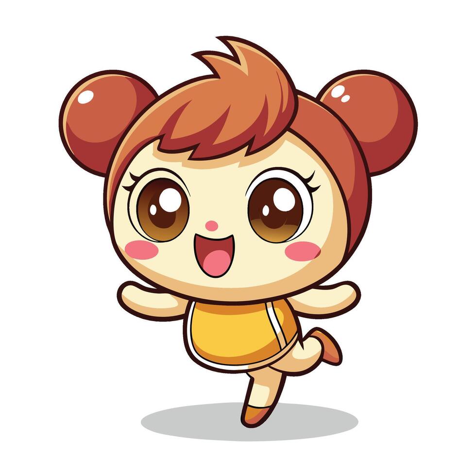 a cartoon character running with big eyes vector