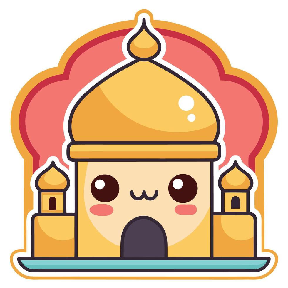 a cartoon character with a mosque on vector