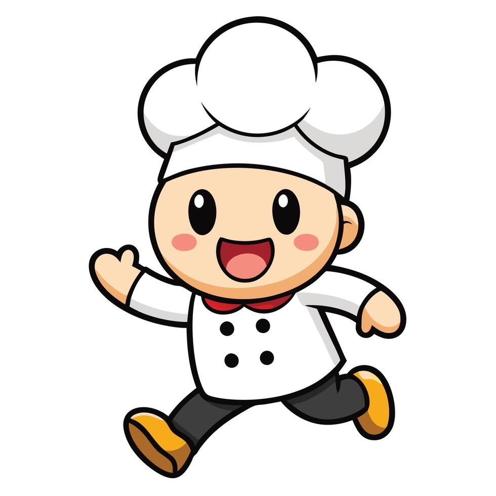 a cartoon chef running with his vector