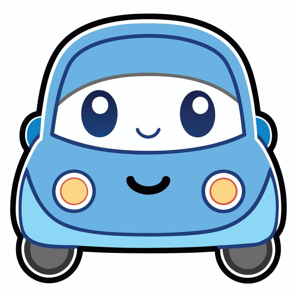 a cartoon car with a smile on its vector