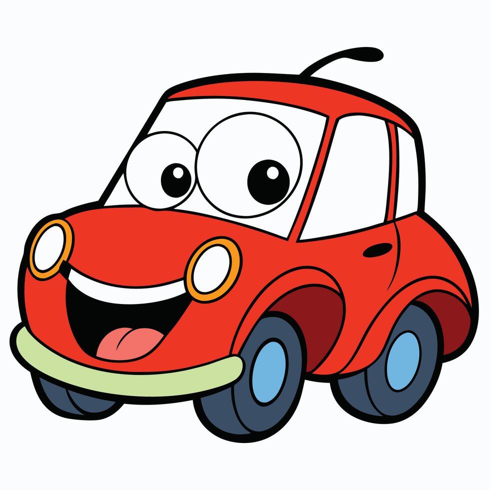 car with smiling face and vector
