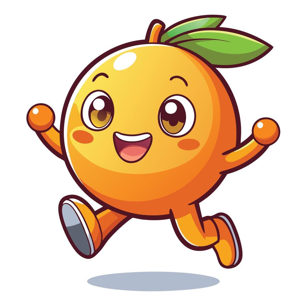 an orange character running with a green vector