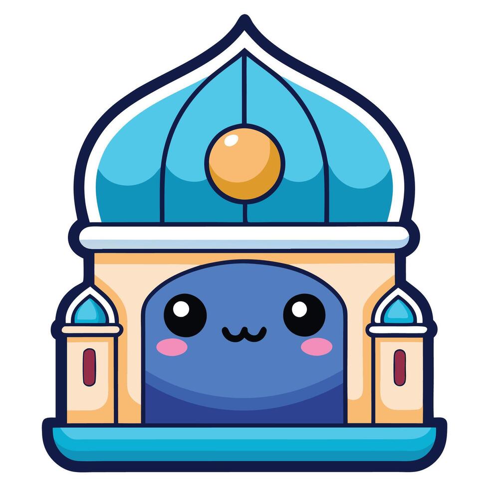 blue mosque with a blue dome vector