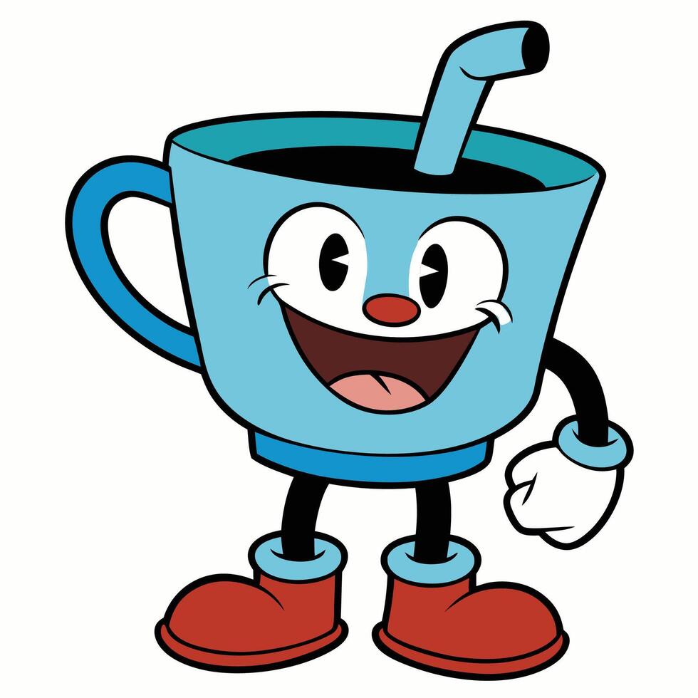 daredevil the cartoon character holding a cup of coffee vector